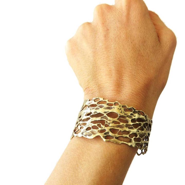 Kimya Joyas - Wholesale Cuff Bracelet - Organic Bronze Wide Bracelet3