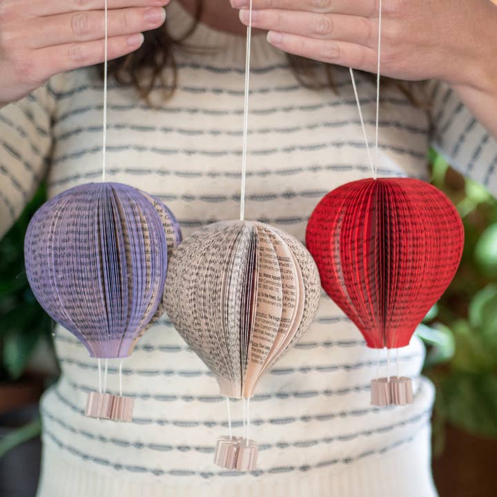 Root To Vine - Venta al por mayor Adornos - Adorno de globo aerostático, decoración librosa, adorno navideño3