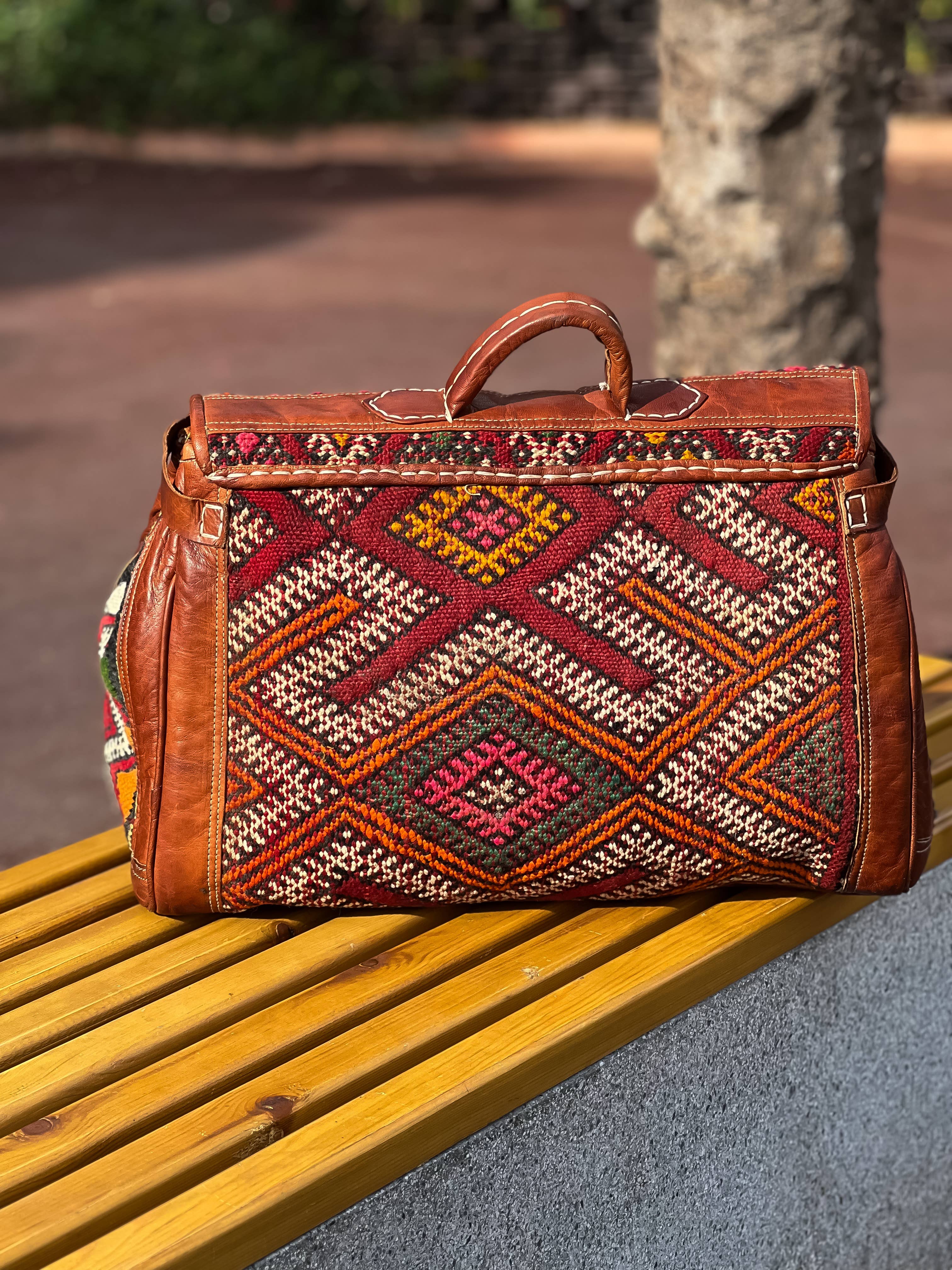 Wholesale Extra large Boho Kilim Travel Bag Vintage Weekender