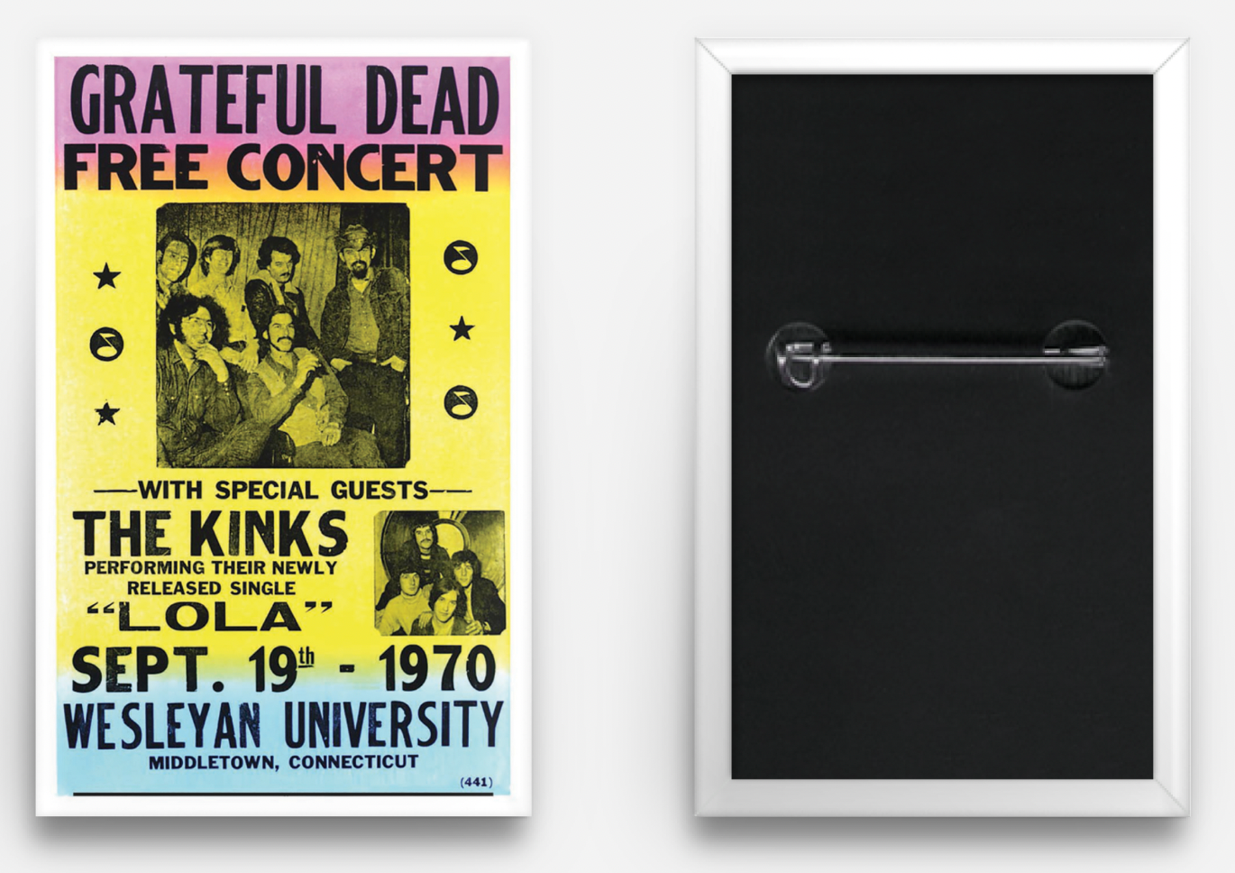 Fresh Prints of CT - Wholesale Lapel Pin/Button - Showprint  Concert Poster Buttons 1.75" x 2.75"2