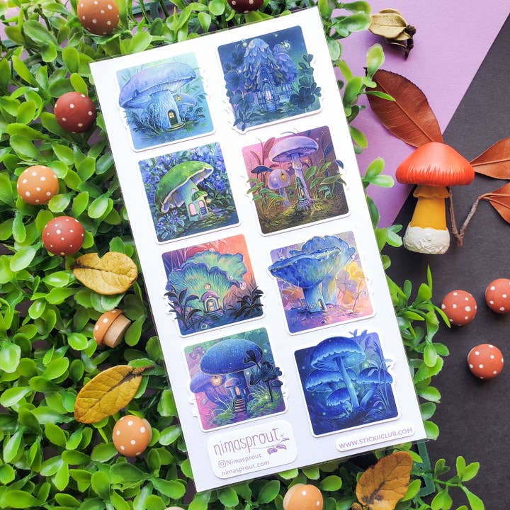 STICKII - Wholesale Sticker - Mushroom Homes Sticker Sheet1