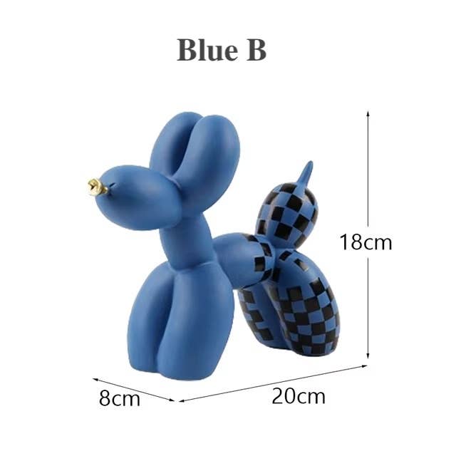 IVORE.GROUP (We cover All Import duty) – wholesale Decorative figurine – Grid Design Resin Balloon Dog Ornament1