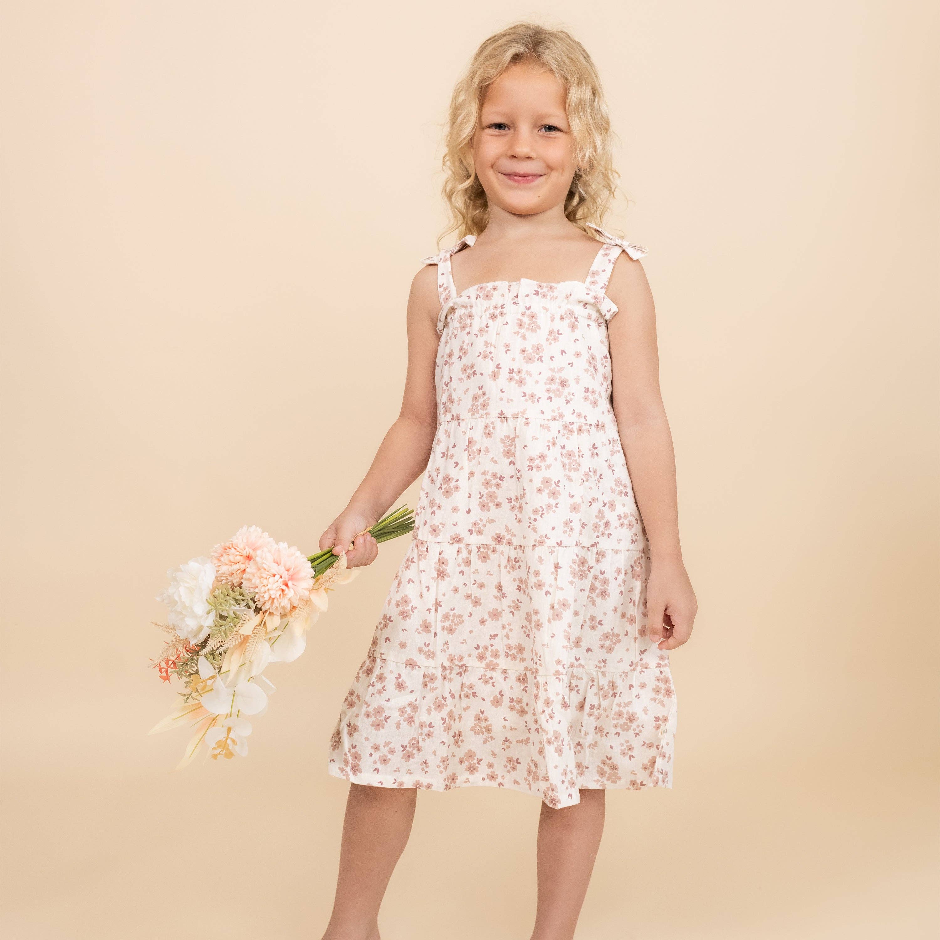 Makemake Organics - Wholesale Dress - Kids - Organic Tiered Dress - Petit Floral2