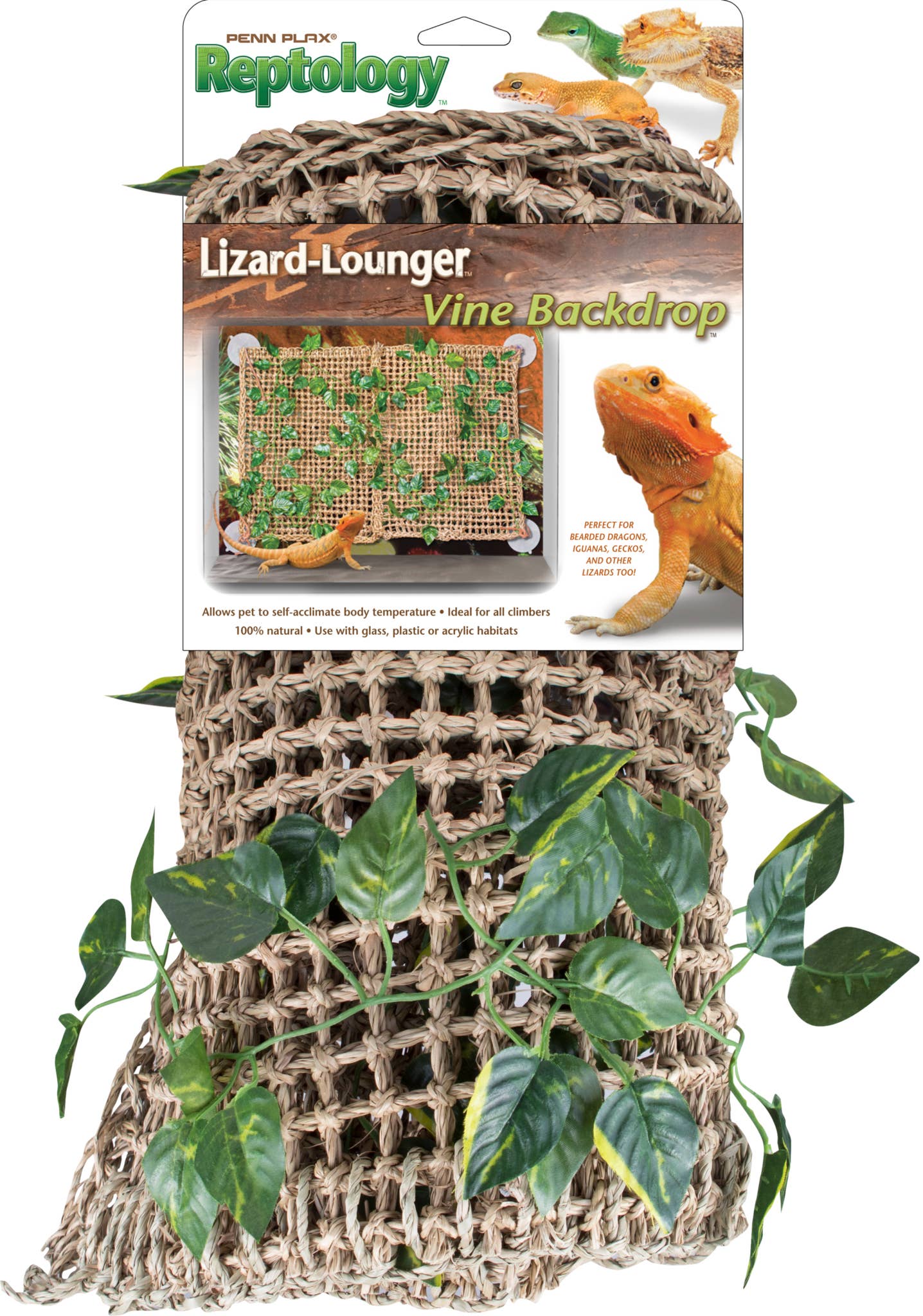 Penn-Plax - Wholesale Pet Toy - Cat/Dog - Reptology Lizard Lounger Vine Backdrop