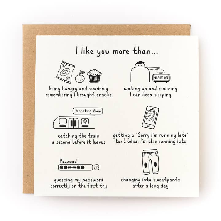 Kwohtations - Wholesale Love Card - I Like You More Than Valentine's Day Card