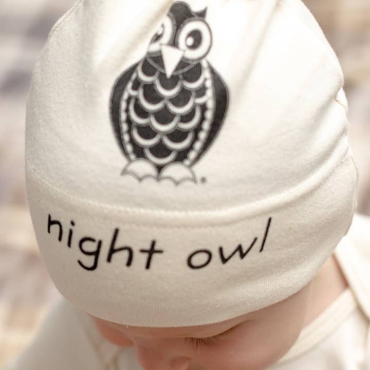 Simply Chickie Organic USA Made Clothing + Women-Owned – wholesale Mössa - Barn – Ekologisk bomull beanie mössa Uggla