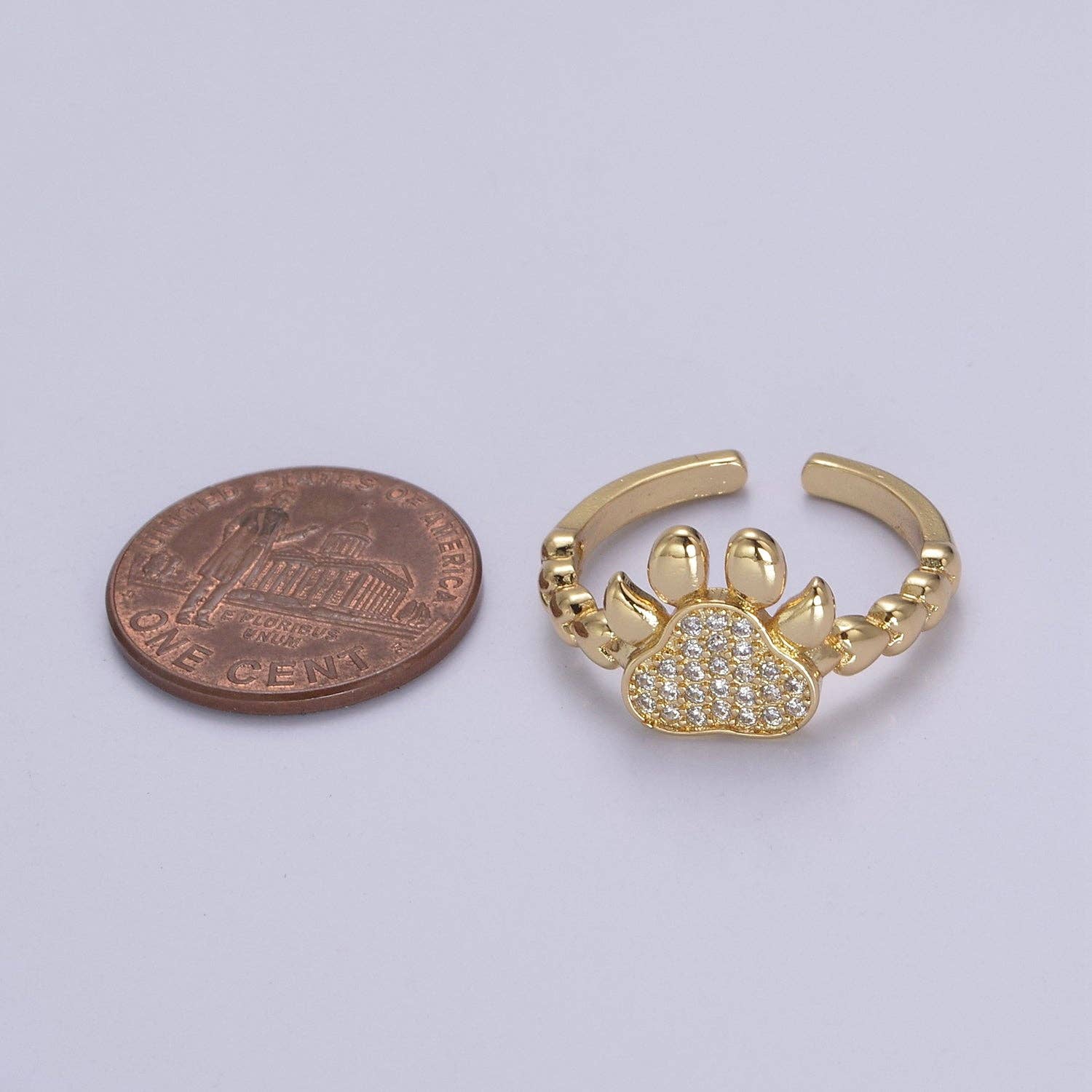 Aim Eternal – wholesale Band/Stackad Ring – Gold Dog Cat Paw Ring, Designer Dog Cat Paw Ring, Unik Dog Cat Paw Ring, Dainty Band Ring, Sisters Gift, Bästa vän gåva U-5023