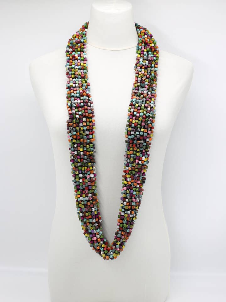 Pashmina Fishnet Infinity Scarf - Hand-painted for wholesale by Jianhui London