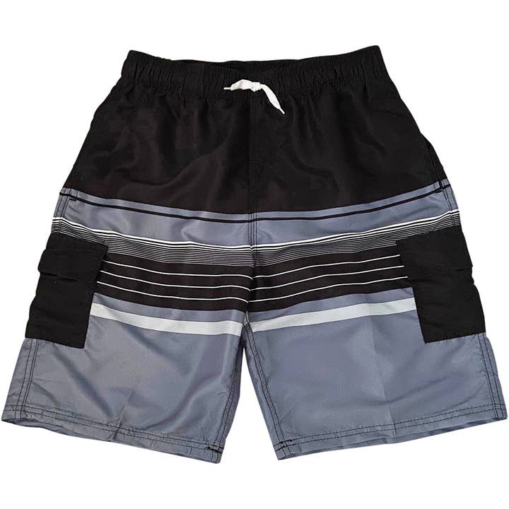 Eastern Off Price - Wholesale Swim Shorts - Men's - Norty Mens Cargo Swim Suit Trunks 42283 Black