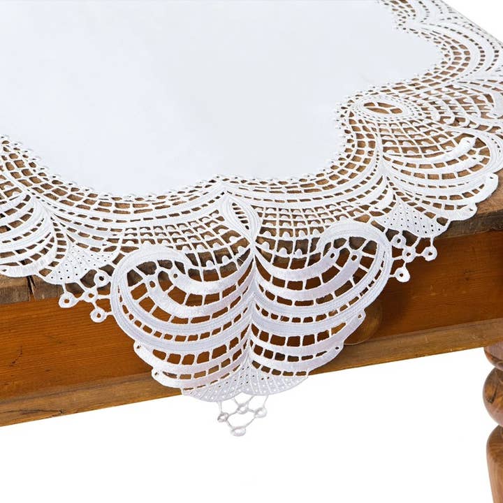 Dainty Lace Table Topper for wholesale by Xia Home Fashions & Manor Luxe