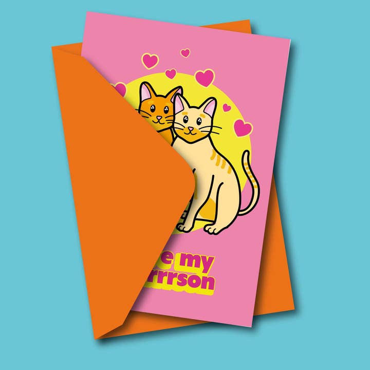 Studio Soph (We Pay Your Import Fees - We Ship DDP) – Engroshandel Valentinsdagskort – Valentinskort med katte - 'You're My Purrrson'2