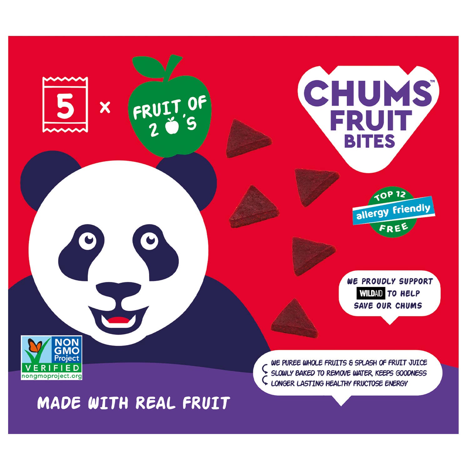 Chum Fruit Bites - Wholesale Fruit Snacks - 120 pack - Strawberry 100% Real Fruit Snacks, No Sugar Added0