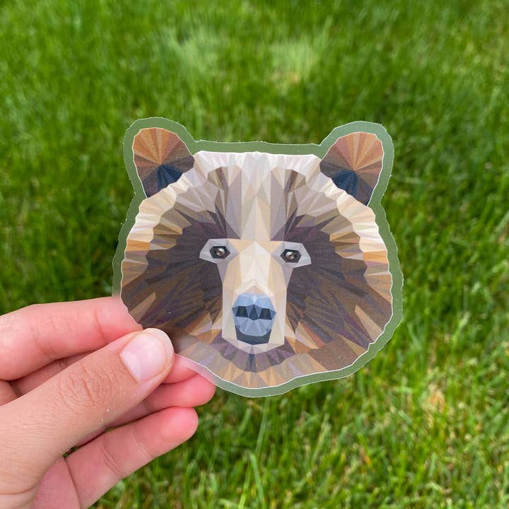 Aspen Designs - Wholesale Sticker - Geometric Bear Clear Sticker