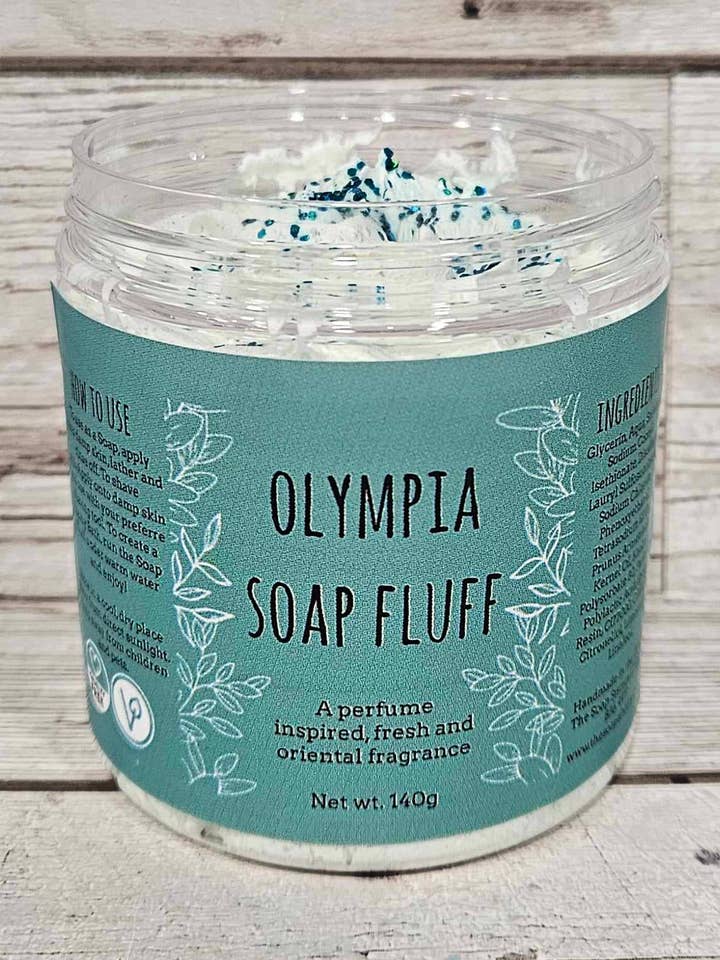 Savon Fluff Olympia pour la vente par The Soap Sisters
