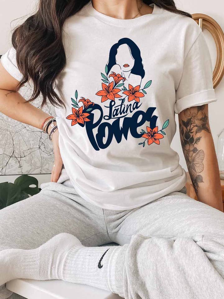 Women Graphic Tee, Latina Power for wholesale by Khristee