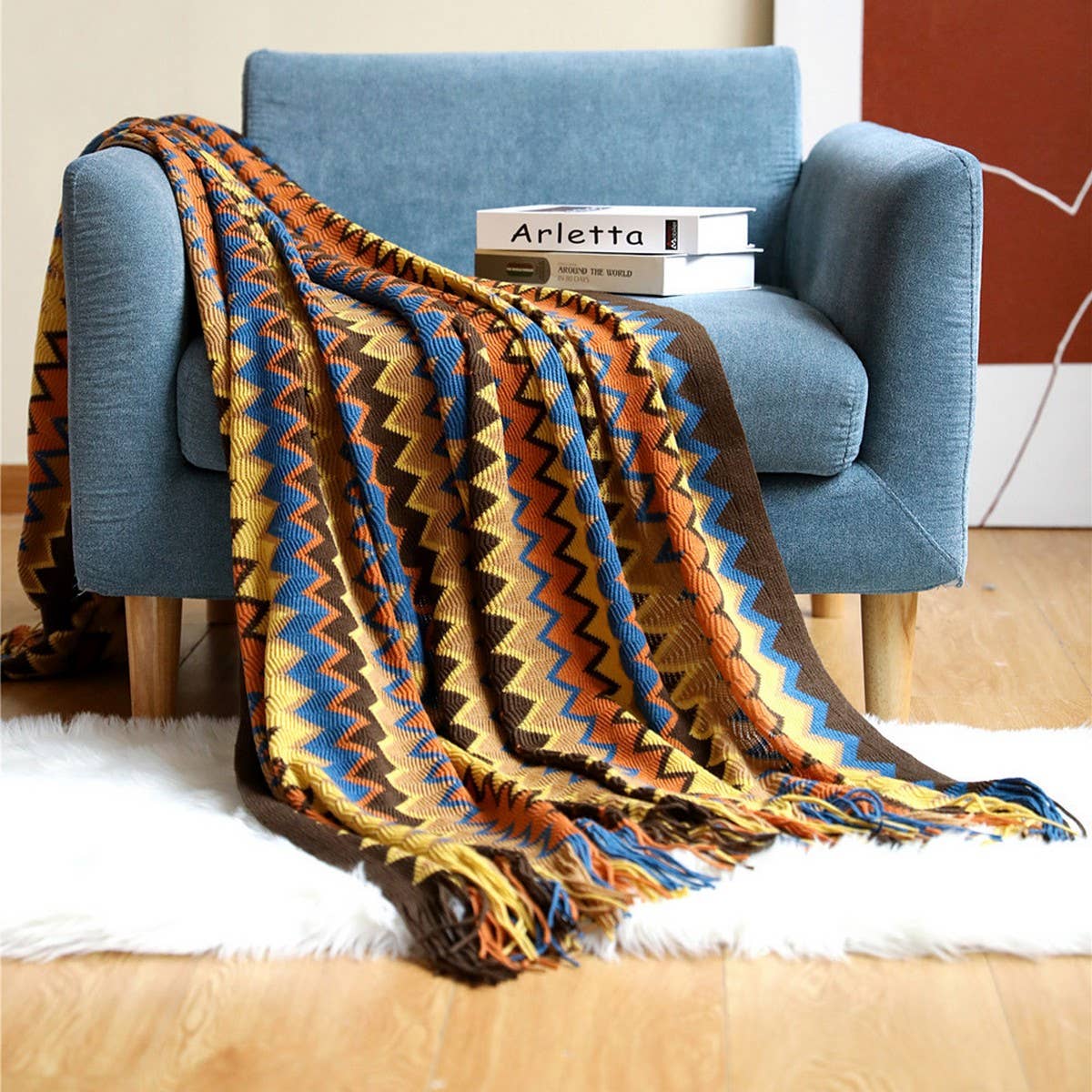 ACCITY - Wholesale Throw Blanket - KNITTED STRIPED SOFA BLANKET BLANKET_CWMM01857