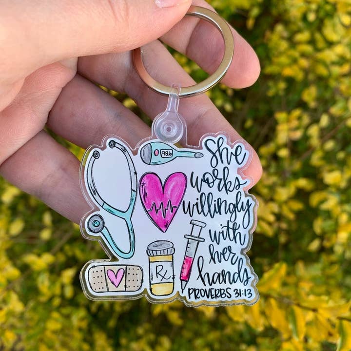 Painted Skies - Wholesale Keychain - Women's - Nurse Proverbs Acrylic Keychain2