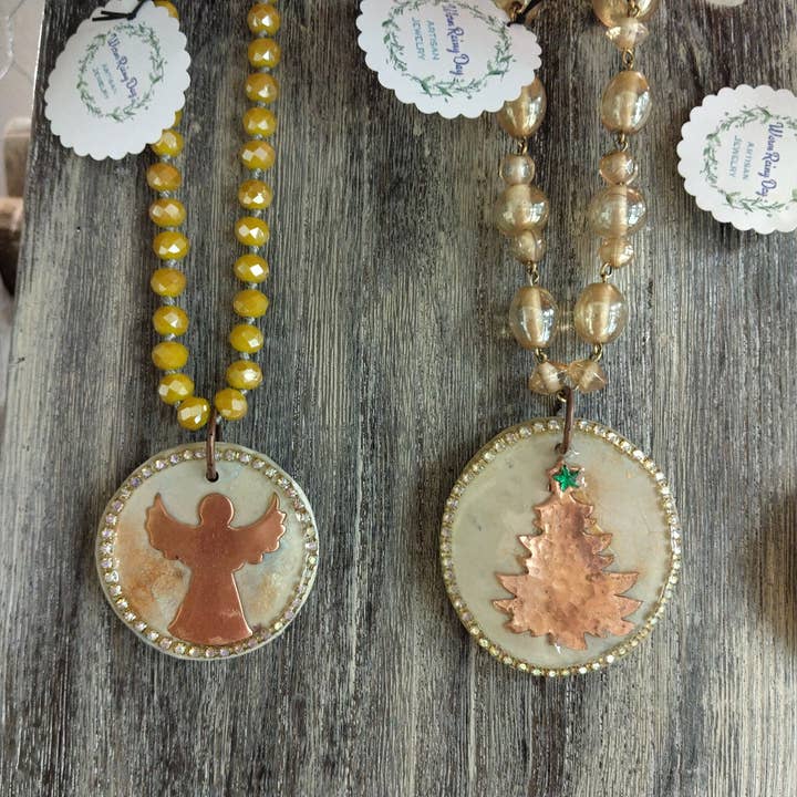 Christmas Holiday Necklaces with Branded Display for wholesale by WarmRainyDay Jewelry