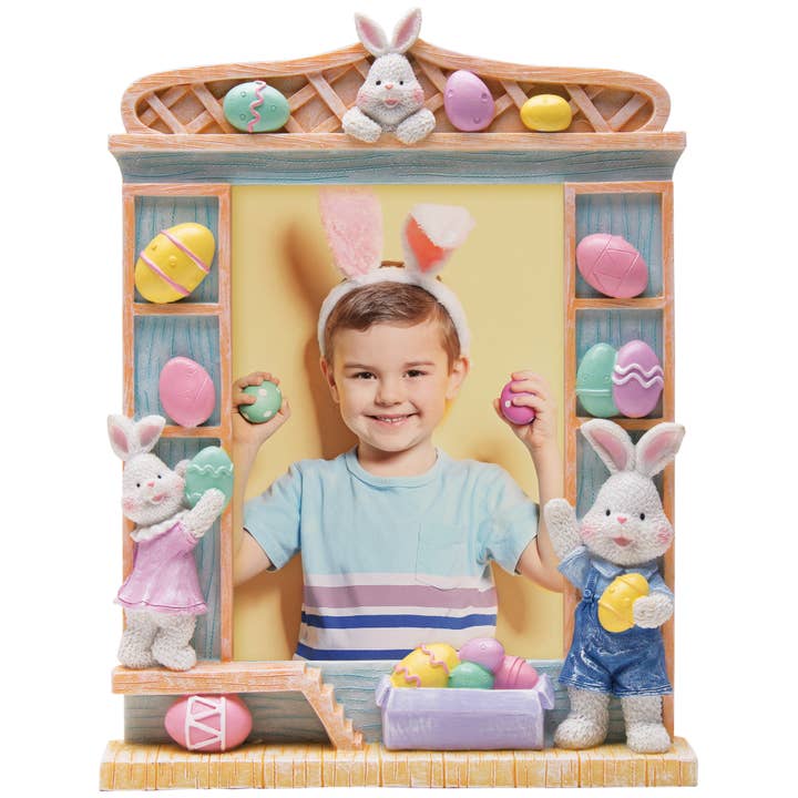 Neil Enterprises - Wholesale Picture Frame - Kids & Baby - Easter Bunny & Eggs Resin Picture Frame