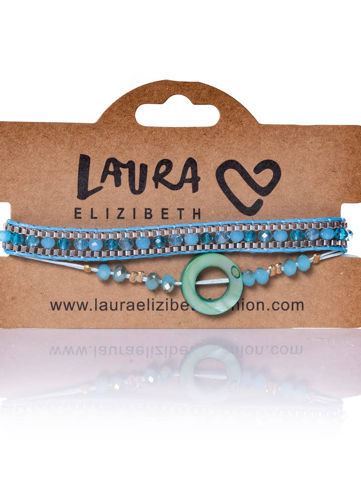 SEYCHELLEN DOPPELARMBAND BLAU für den Großhandel von Laura Elizibeth Fashion Limited