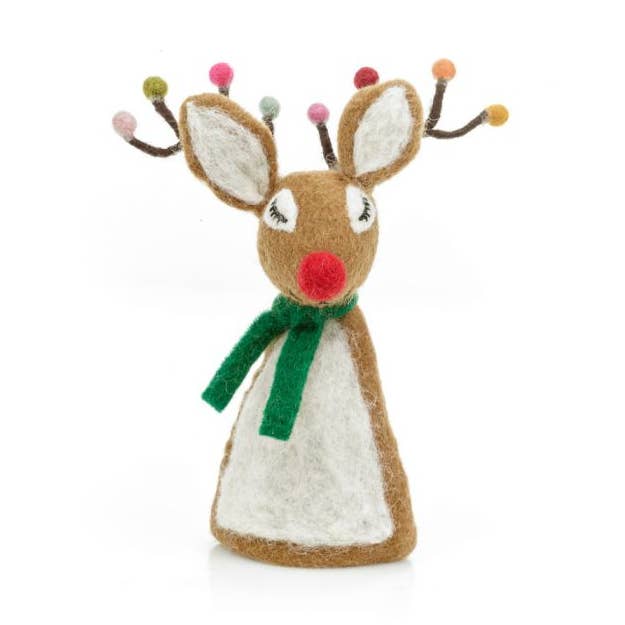 Felt So Good - Wholesale Tree topper - Handmade Felt Sassy Rudolph Christmas Tree Topper Decoration1