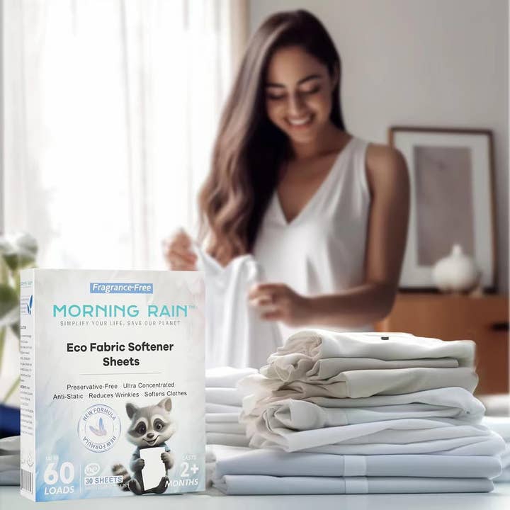 Morning Rain - Wholesale Fabric Softener - Softener Sheets New Formul Fragrance-Free 60 loads7