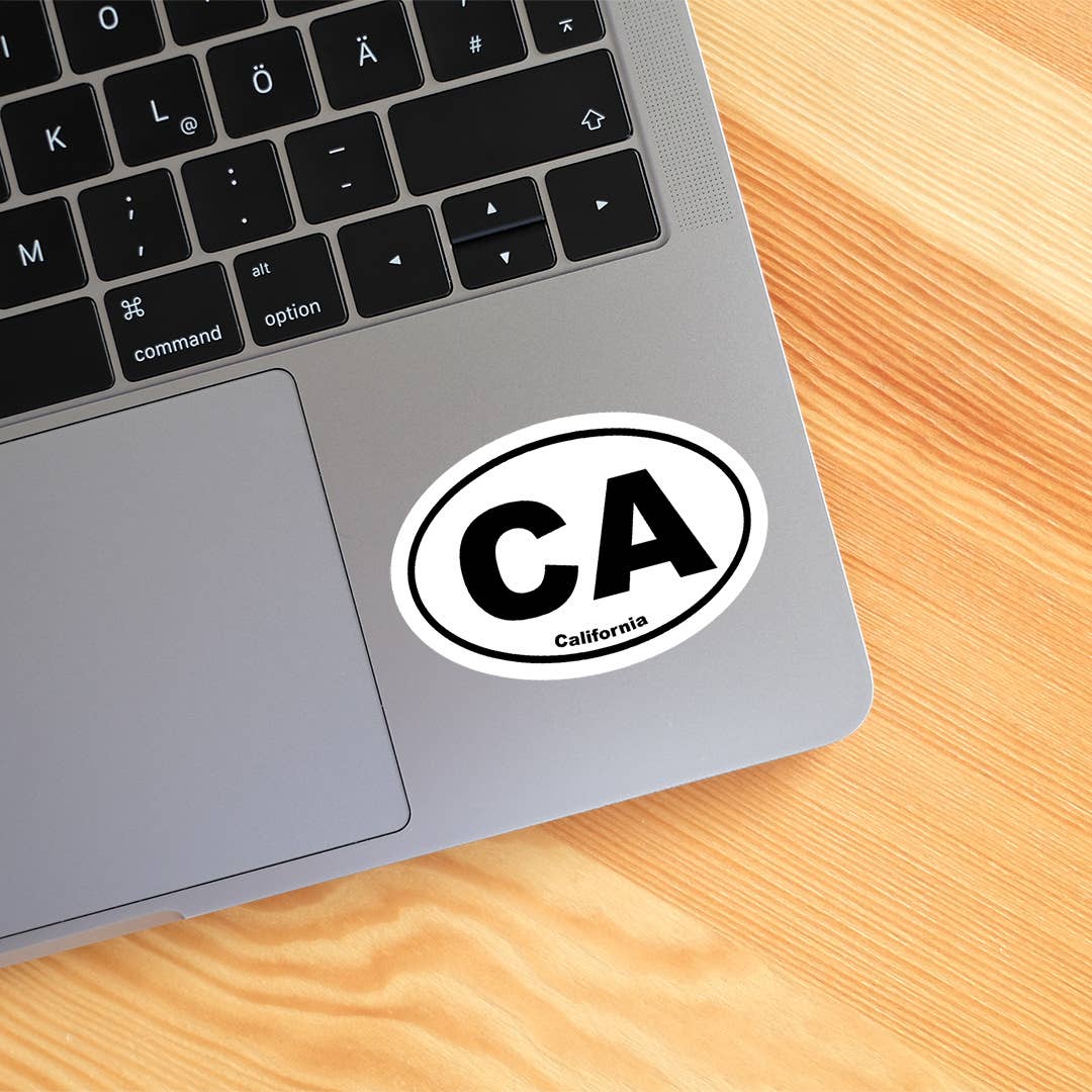 CJ's Sticker Shop - Wholesale Sticker - California CA State Oval Sticker Vinyl Decal3