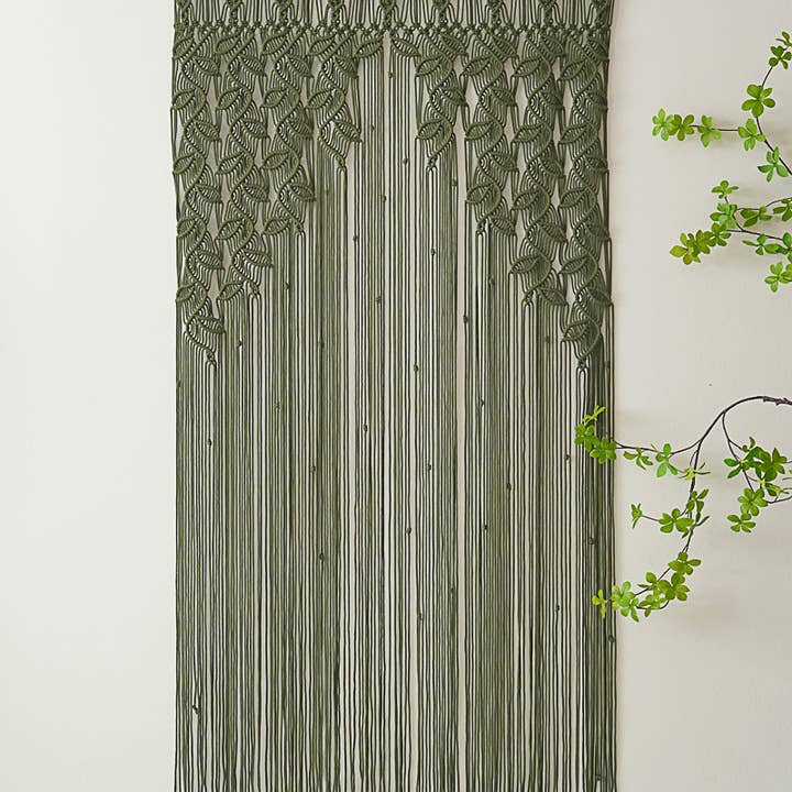 Macrame Leaf Door Curtain C01 for wholesale by BeanDaikon