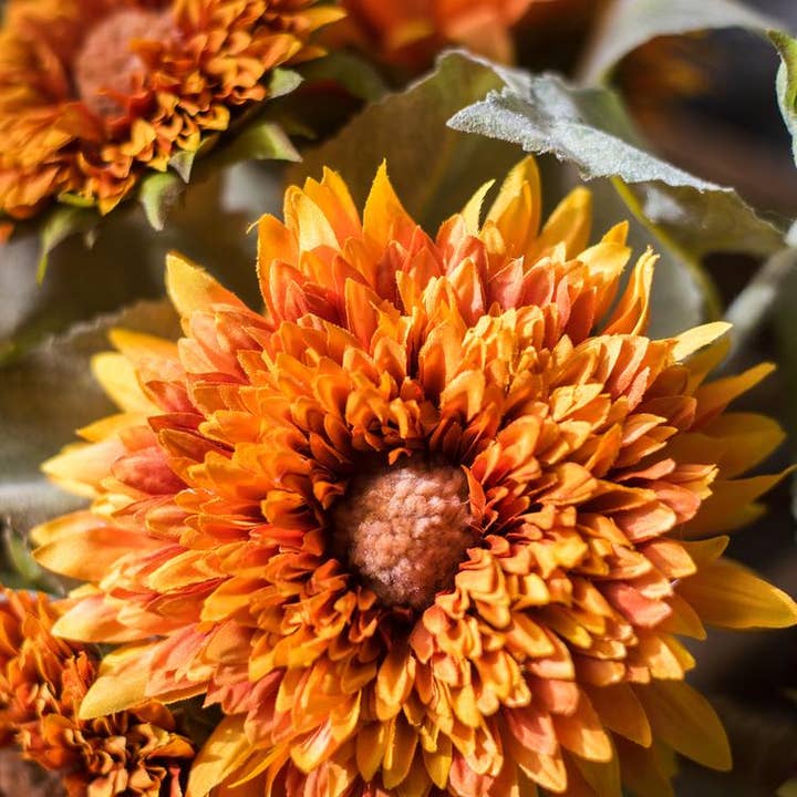 Rustic Reach - Wholesale Artificial Flowers - Artificial Sunflower Bouquet in Green or Orange 18" Tall