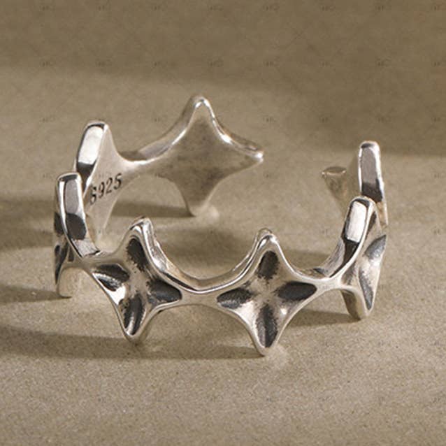 S925 Sterling Silver Vintage Starburst Ring for wholesale by Gioiellin - S925 Silver Jewelry