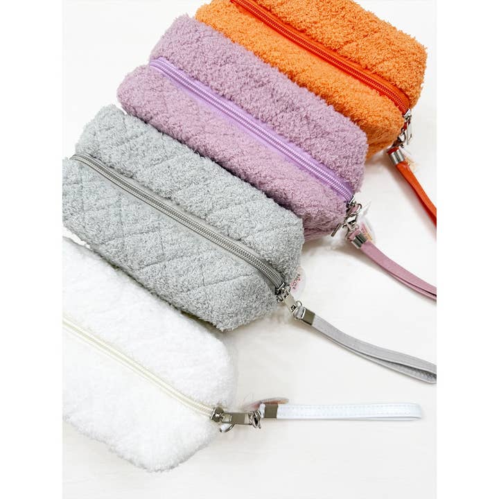 MIX COLOR Soft Plushie Teddy Cloth Light Weight Cosmetic Bag for wholesale on Faire10