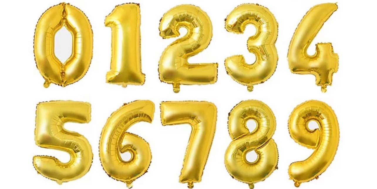 Your Party Box - Wholesale Balloon - 40" Gold Number Balloons #0-90