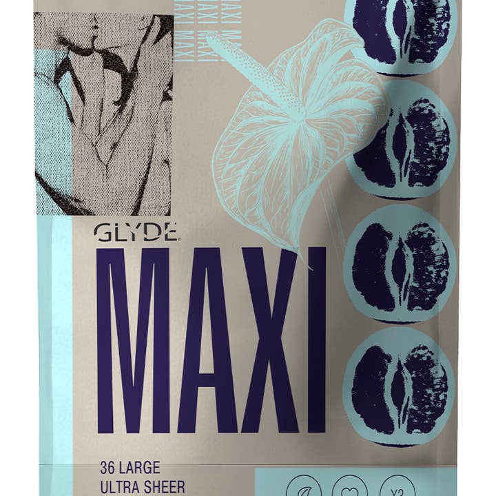 GLYDE & UNION Premium Vegan Condoms - Wholesale Contraceptive/Condom - GLYDE MAXI Vegan Condoms (Large/XL 57mm) 36-Count0