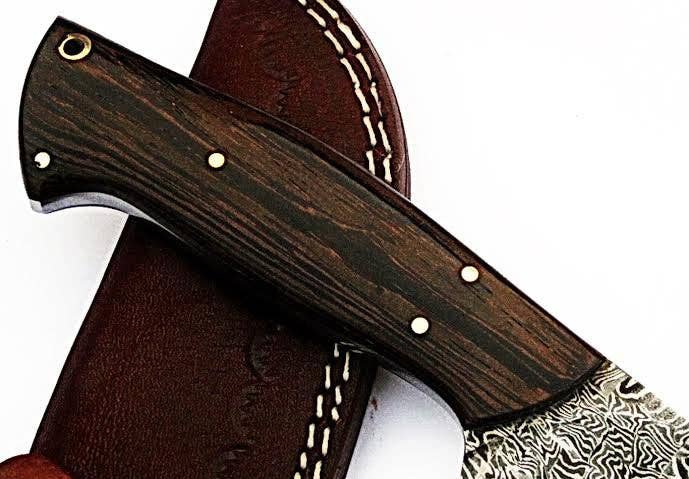 HomeTown Knives. - Wholesale Pocket Knife/Holder - Mosiac Damascus // Custom handmade Skinner Knife2