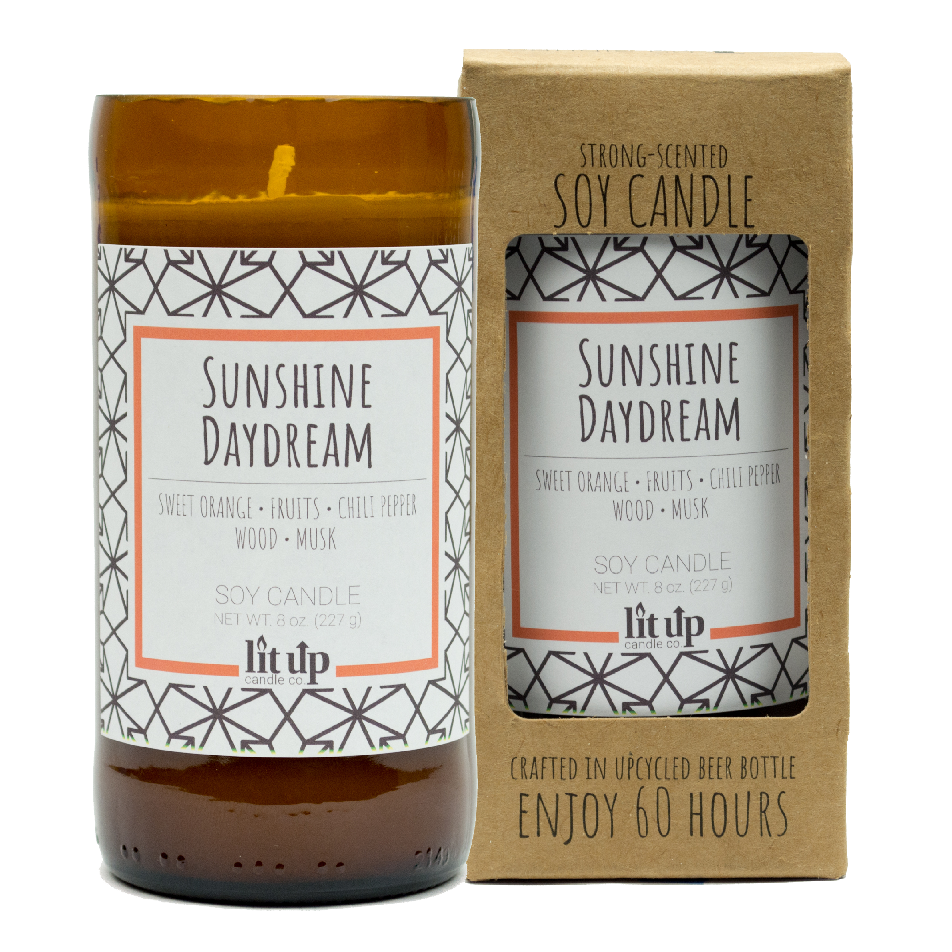 Lit Up Candle Co. – wholesale Jar/filled candle – 8-PACK 8 oz. scented soy candles in upcycled beer bottles18