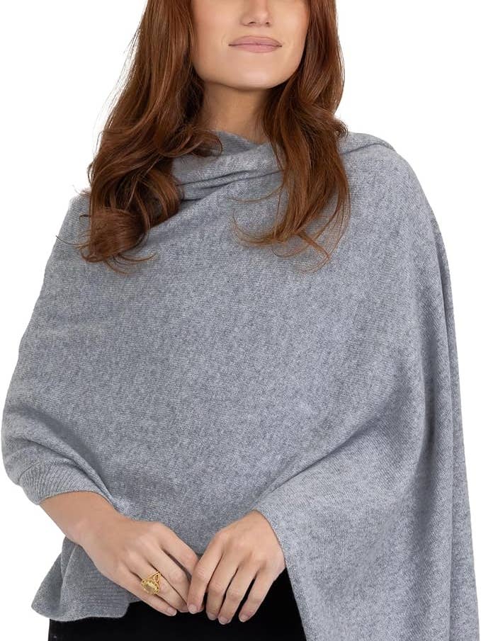 Velanio mørkegrå 100% kashmir strikket sjal for engroshandel hos Velanio Cashmere