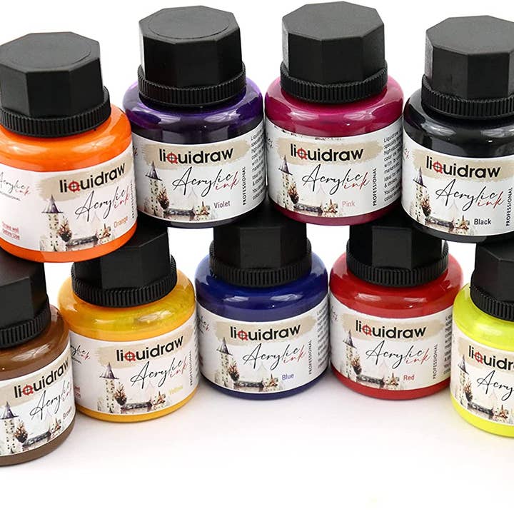 Liquidraw Acrylic Inks For Artists Set Of 10 Ink Set 35ml Professional For Painting, Drawing, Paints, Art, Brushes and other Purchase wholesale enamel paint. Free returns & net 60 terms on Faire trending on Faire.