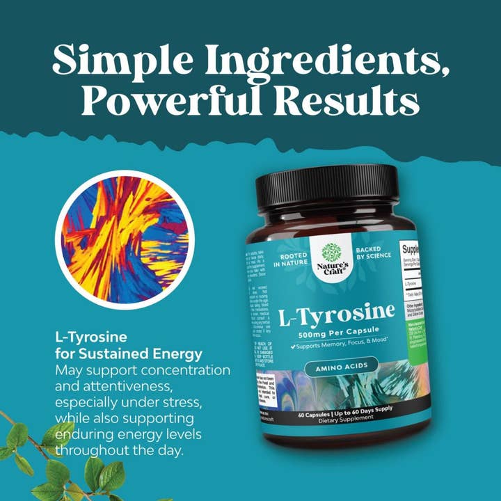 Nature's Craft - Wholesale Oral Supplement/Vitamin - L-Tyrosine Capsules – Mental Energy & Mood Amino Acid
