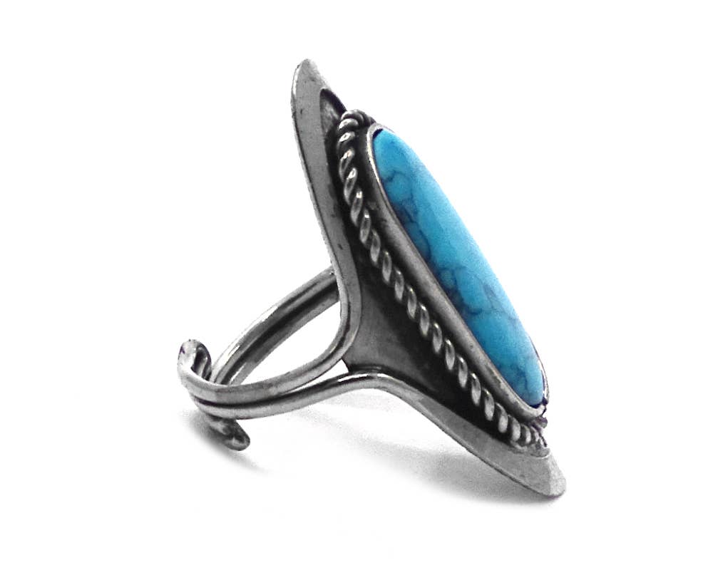 Pichincha - Wholesale Cocktail/Statement Ring - Large Stone Assorted Shape Adjustable Metal Ring4