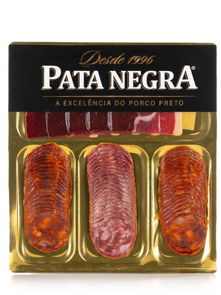 Blandet fad med sortfods iberisk sort svin 200g for engroshandel hos Pata Negra