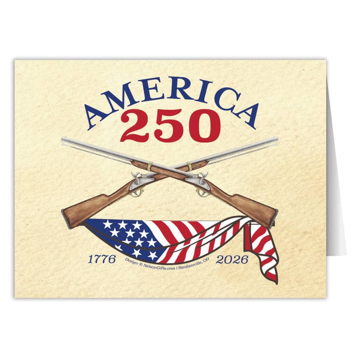 America250™ Gewehre Notizkarte 2 für den Großhandel von Nelson Gifts Wholesale