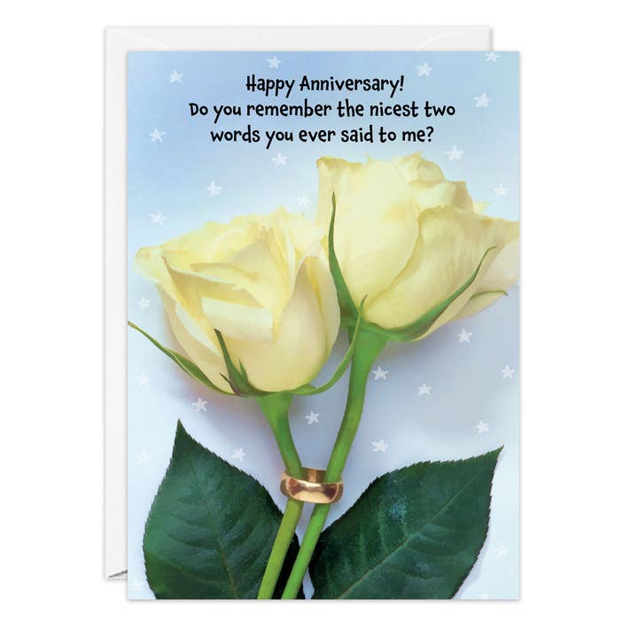 Nicest Two Words Anniversary Card for wholesale by G & T Greetings Northwest