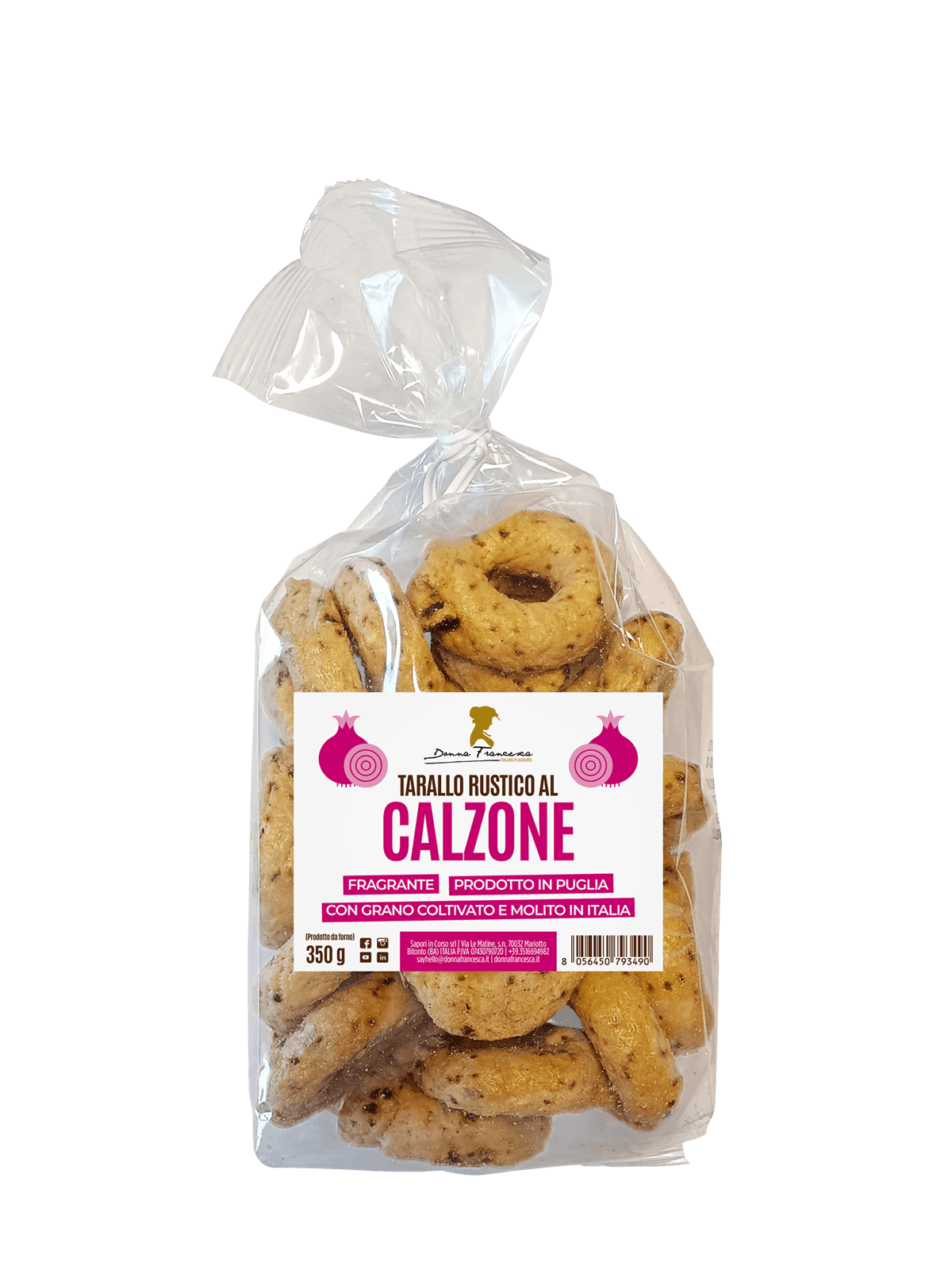 Donna Francesca - Venta al por mayor Aperitivos inflados - Taralli rústicos con calzone - Calidad premium 350 g1