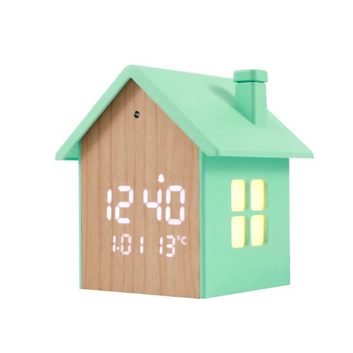 I-Total, I-Drink - Wholesale Alarm clock - Birdhouse Alarm Clock Pastel Green0