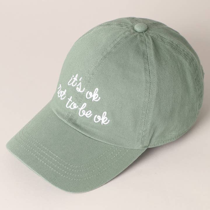 Fashion City - Wholesale Baseball Cap - Women's - It's Ok Not to Be Ok Embroidered Baseball Cap9