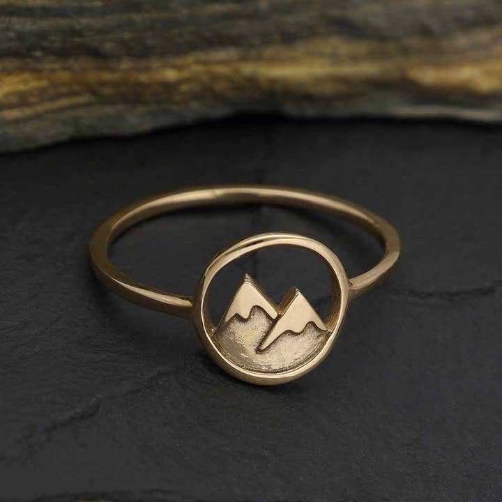 Nina Designs - Wholesale Band/Stacked Ring - Sterling Silver or Bronze Snow Capped Mountain Ring1