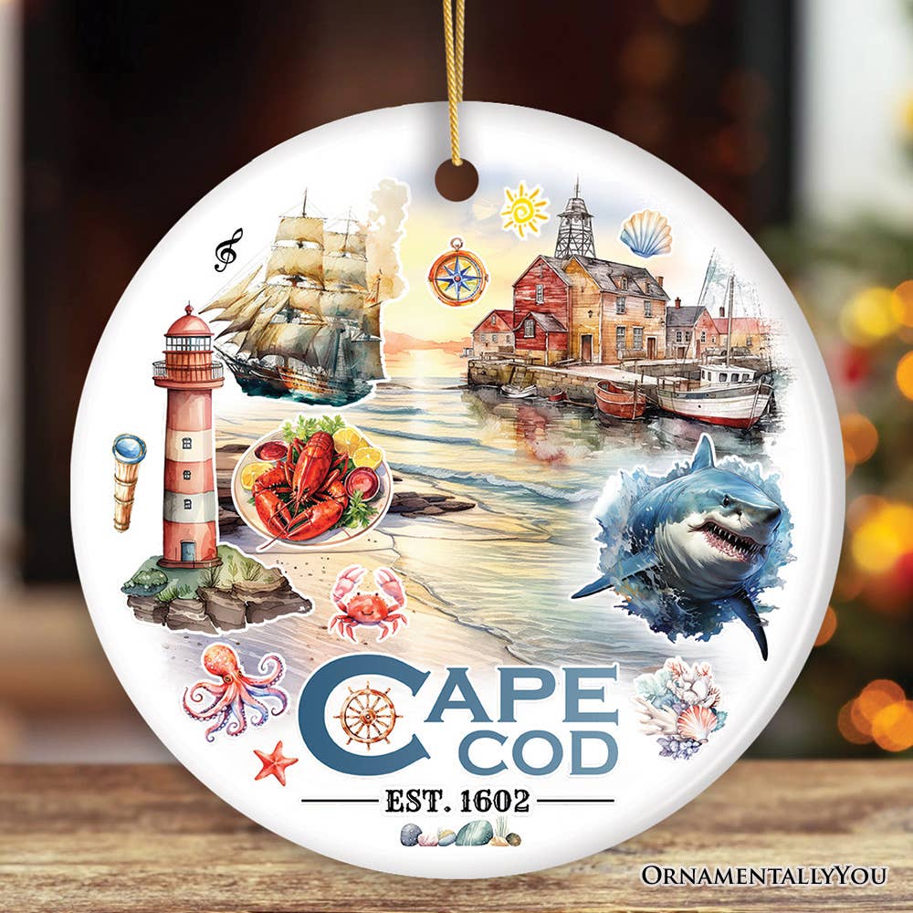 OrnamentallyYou – wholesale Ornament – Artistic Cape Cod Exhibit Ornament, Massachusetts Souvenir0