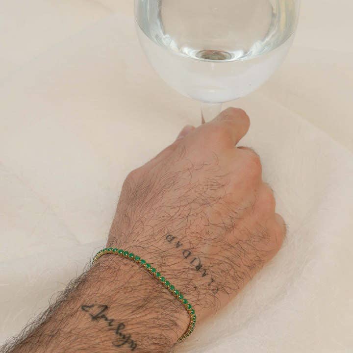 Pulsera circonia verde para venta al por mayor de Bretoon