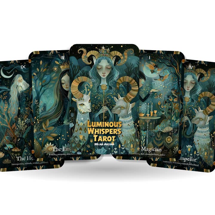 Luminous Whispers Tarot - 22 Major Arcana - Explore the hidden depths of your soul For daily Reflection - Divination tool for wholesale by Ibiza Tarot USA