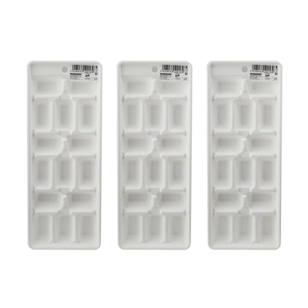 Zenker - Wholesale Ice Tray/Mold - Set of 3 ice cube trays with 15 white plastic ice cubes Fackelmann3